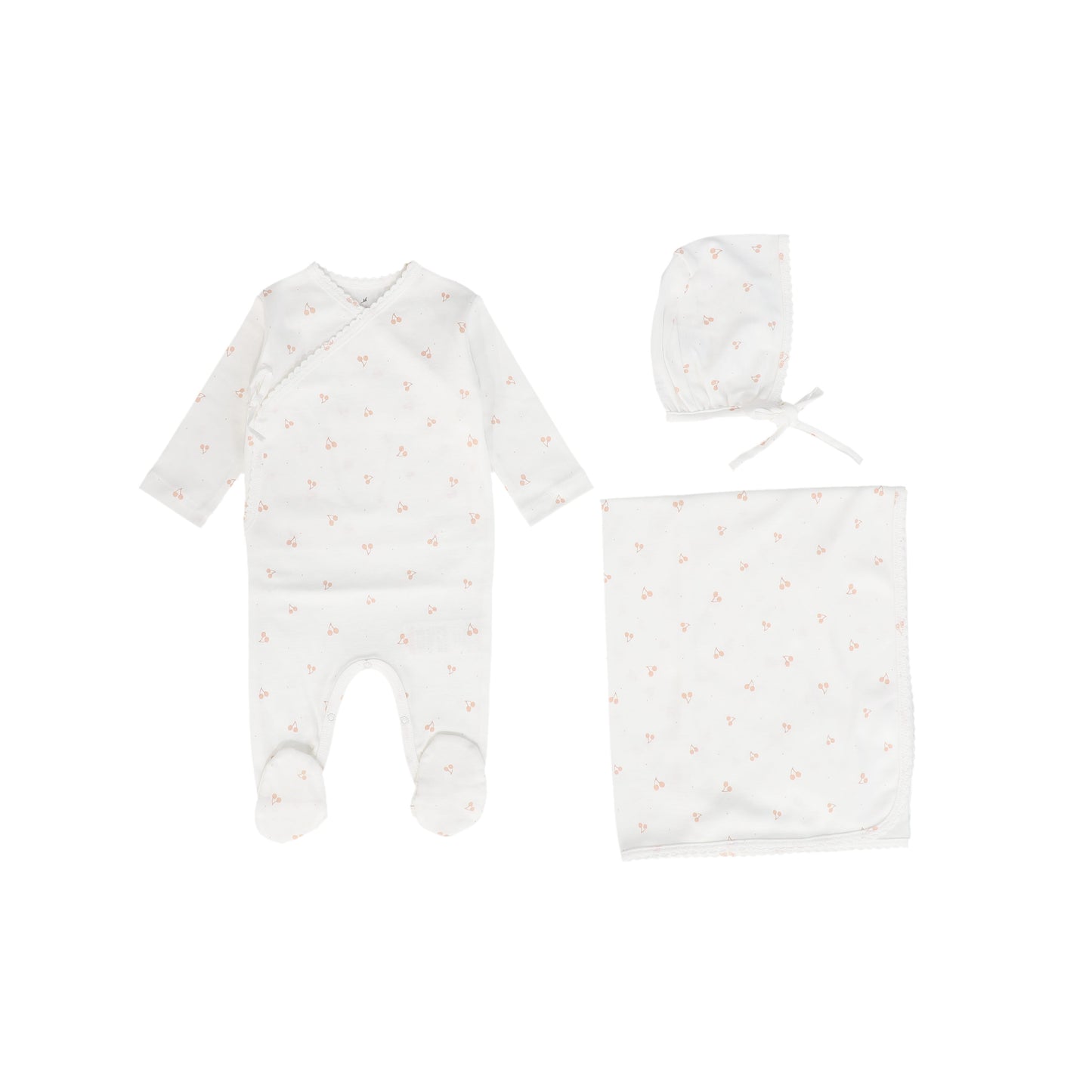 BEBE ORGANIC WHITE/PINK CHERRY SET