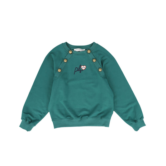 PHILOSOPHY WHITE/GREEN DOT LOGO SWEATER