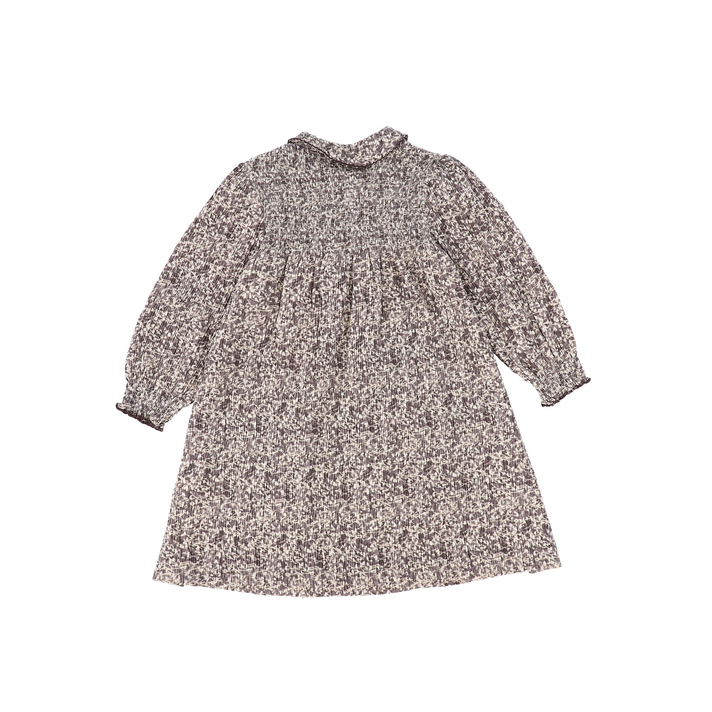 KIPP PURPLE/CREAM SMOCKED CRINKLE DRESS