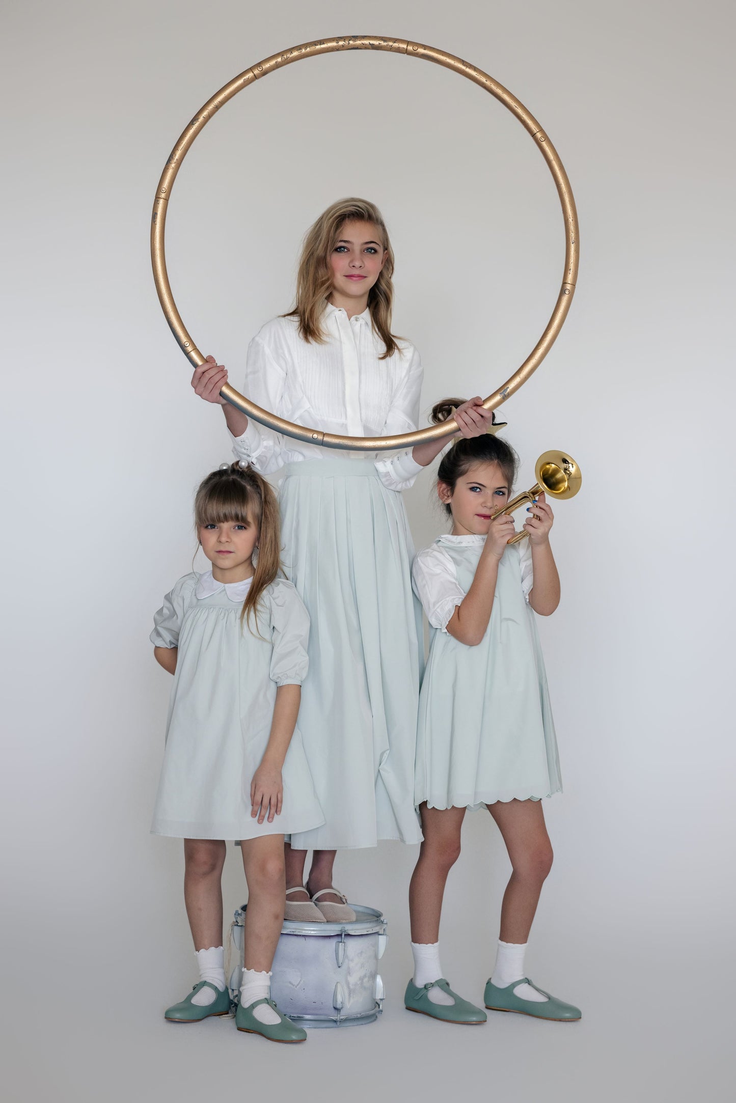 LITTLE TEMPEST MINT PLEAT MIDI SKIRT