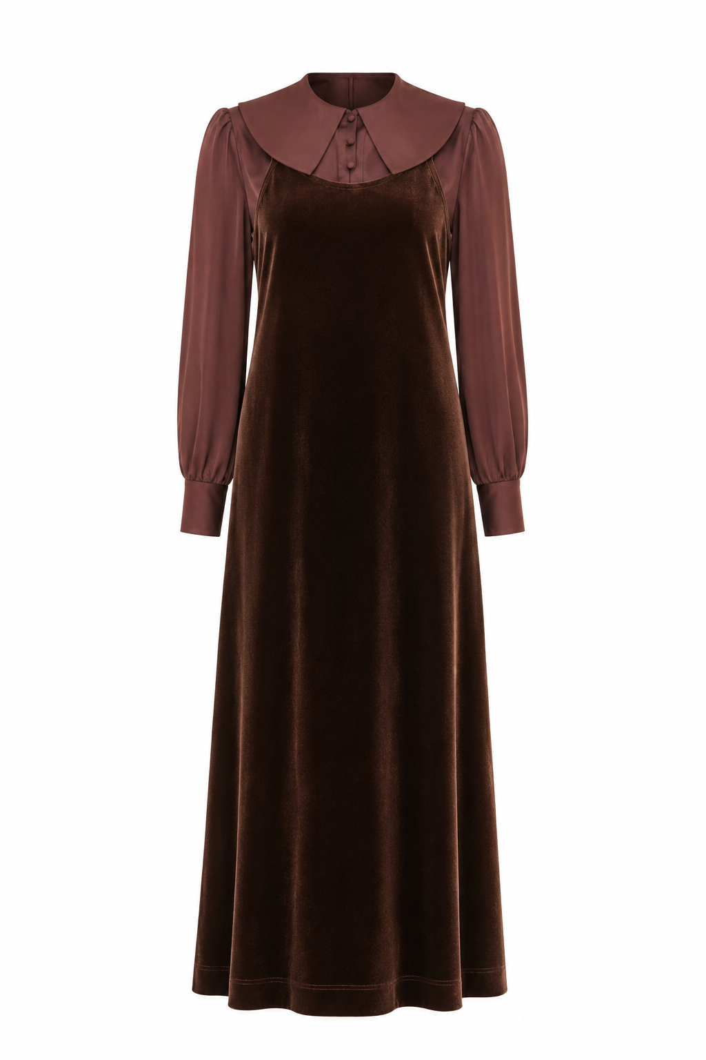 PASHMINI BROWN VELVET JUMPER SET