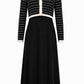PASHMINI IVORY COLLAR OVERLAY MAXI DRESS