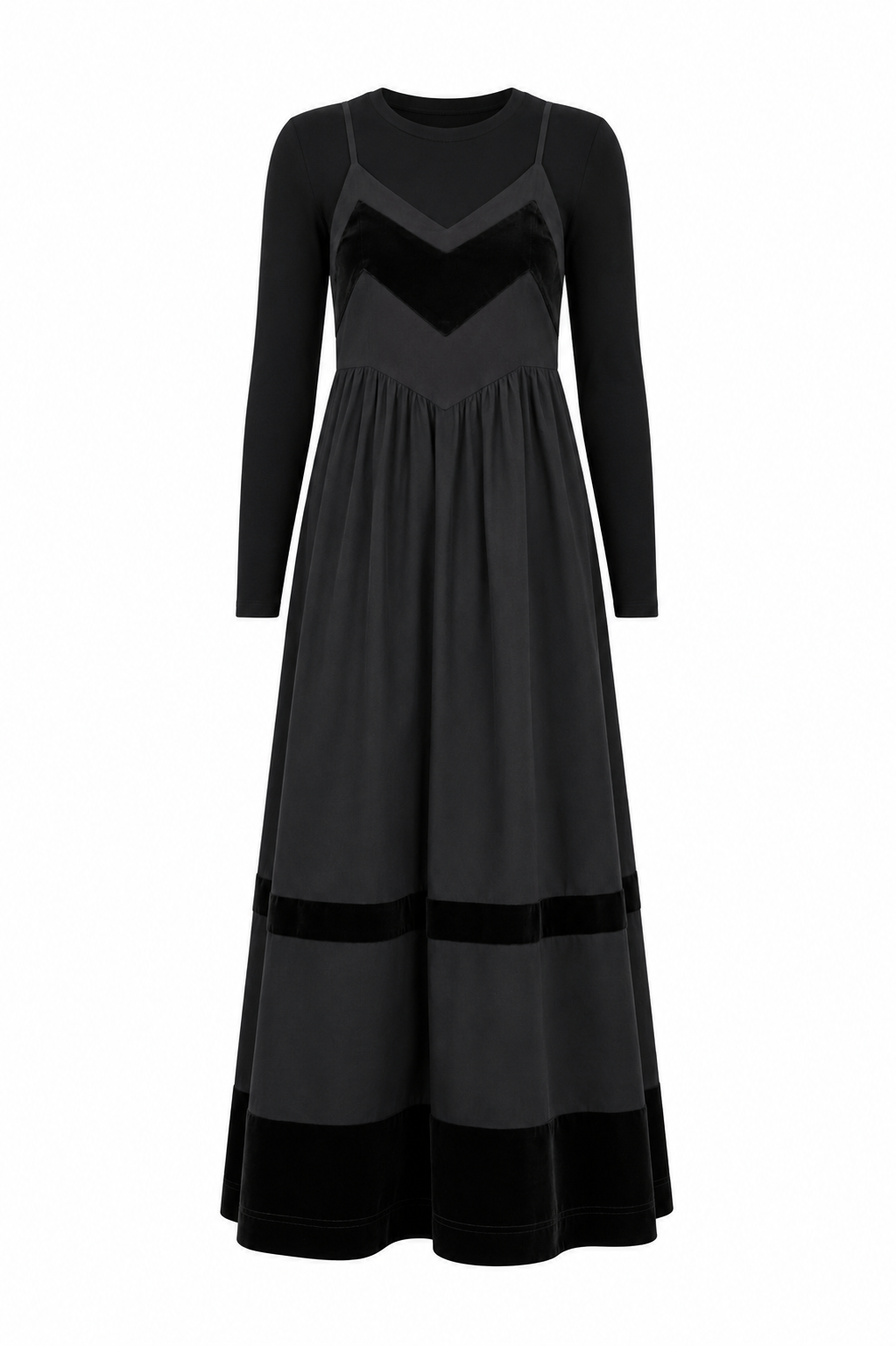 PASHMINI BLACK VELVET CHEVRON JUMPER