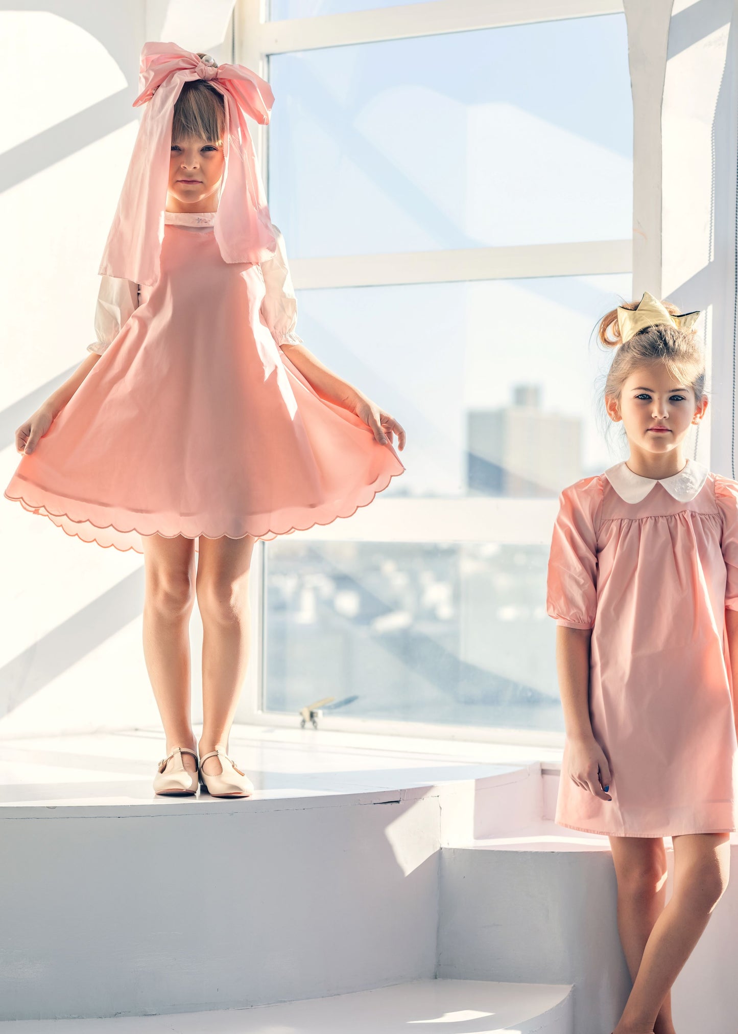 LITTLE TEMPEST PINK SCALLOP TRIM JUMPER