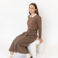 NOUNELLE BROWN KNIT COLLAR SWEATER
