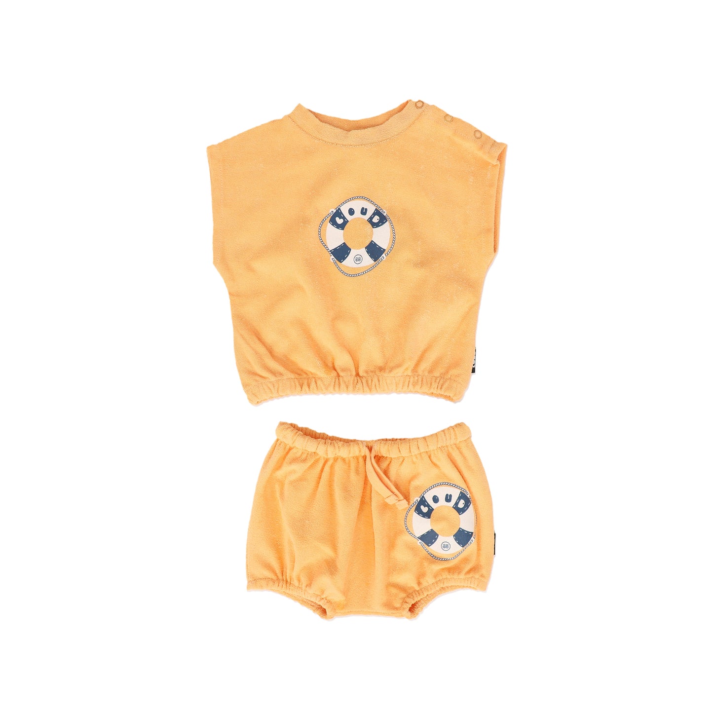 LOUD ORANGE TERRY GRAPHIC BLOOMER SET