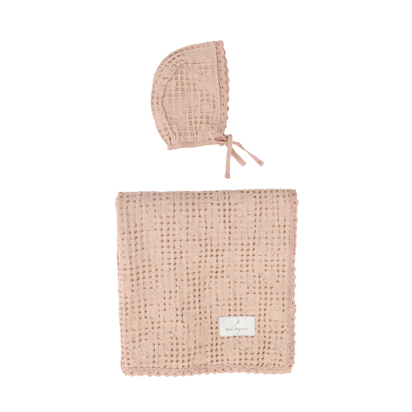 BEBE ORGANIC PINK WAFFLE SET