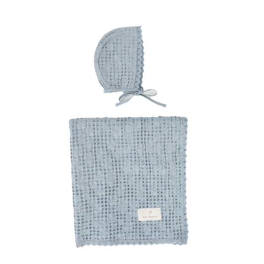 BEBE ORGANIC BLUE WAFFLE SET