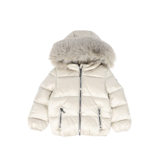 COLMAR BEIGE FUR TRIM PUFFER JACKET