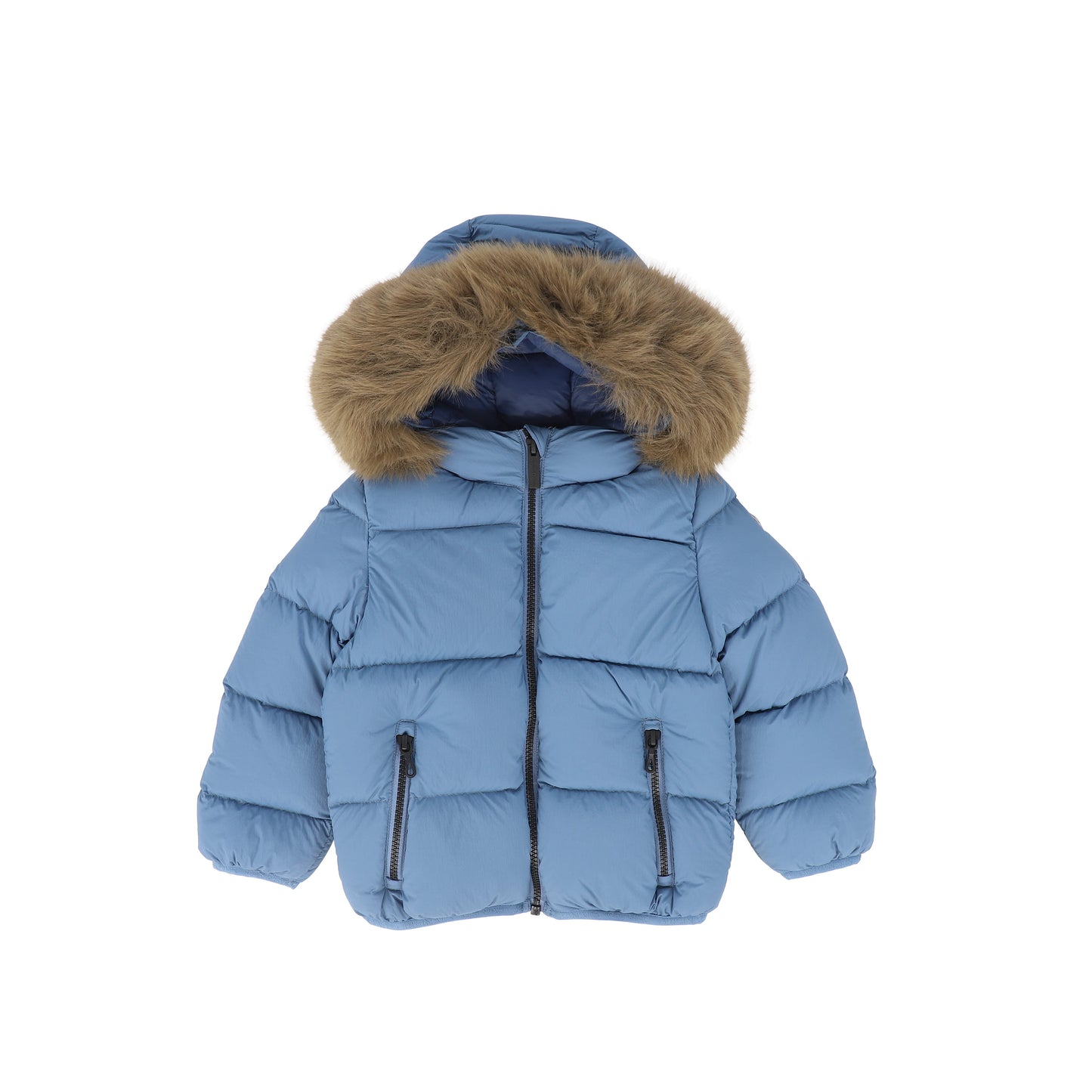 COLMAR DUSTY BLUE FUR TRIM PUFFER JACKET