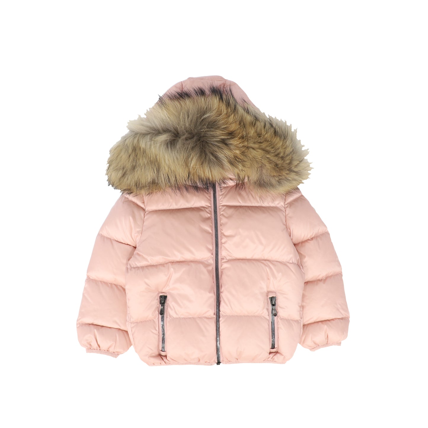 COLMAR PINK FUR TRIM PUFFER COAT