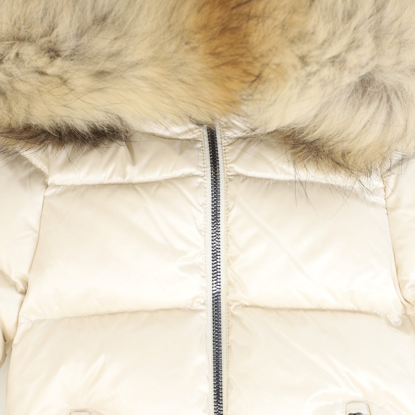 COLMAR BEIGE FUR TRIM PUFFER COAT