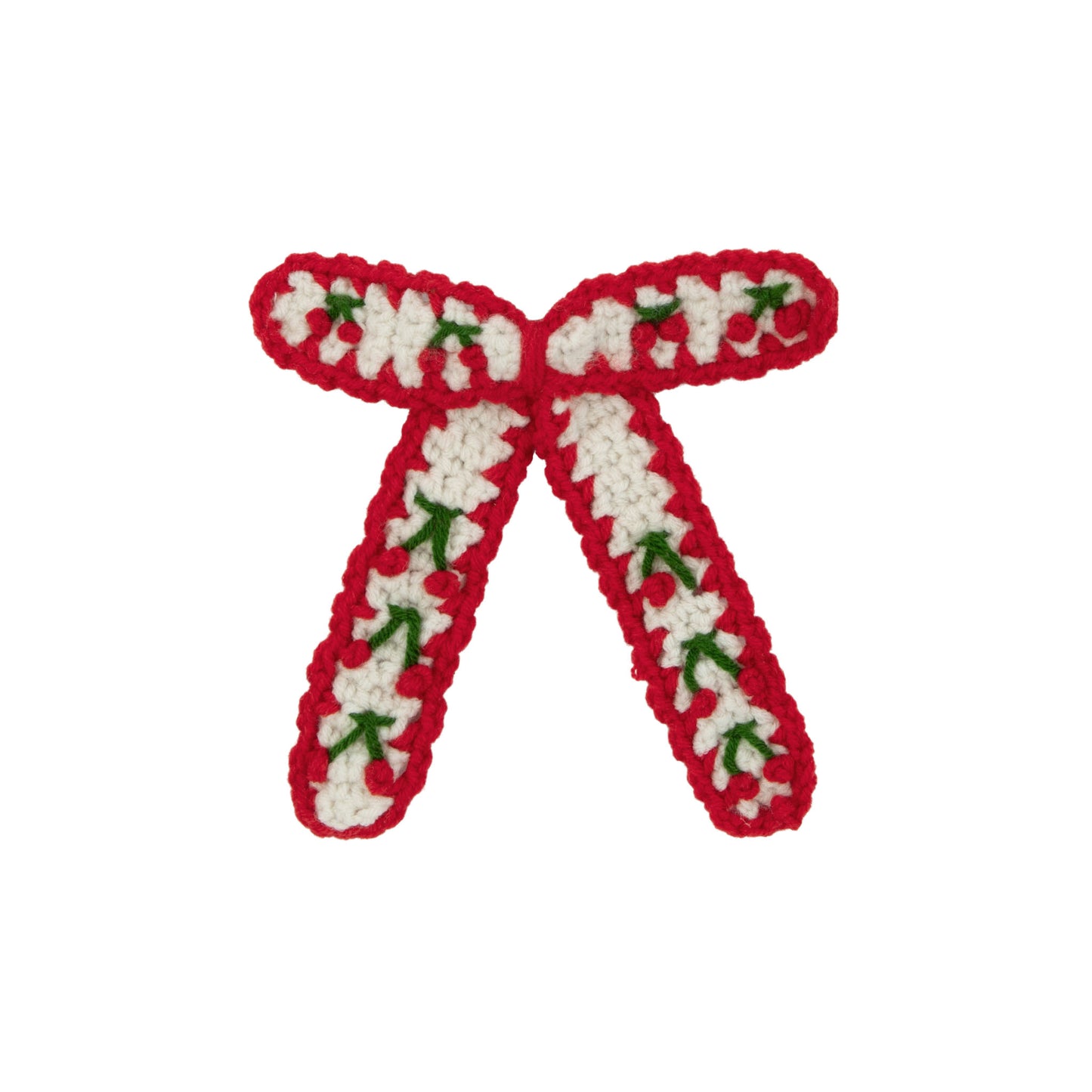 LE ENFANT RED CROCHET CHERRY EMBROIDERED CLIP [FINAL SALE]