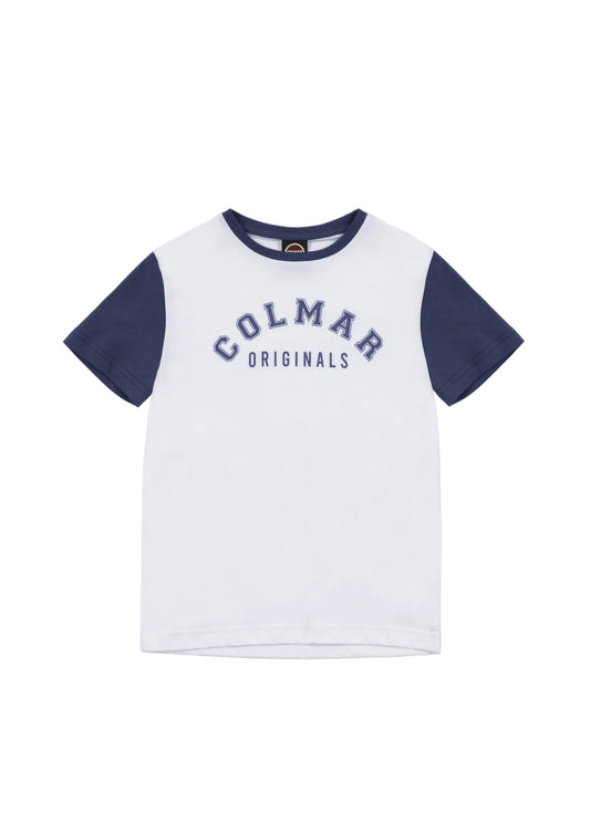 COLMAR WHITE COLOR BLOCK LOGO T-SHIRT