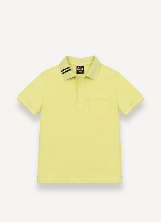 COLMAR YELLOW CONTRAST COLLAR POCKET POLO T-SHIRT