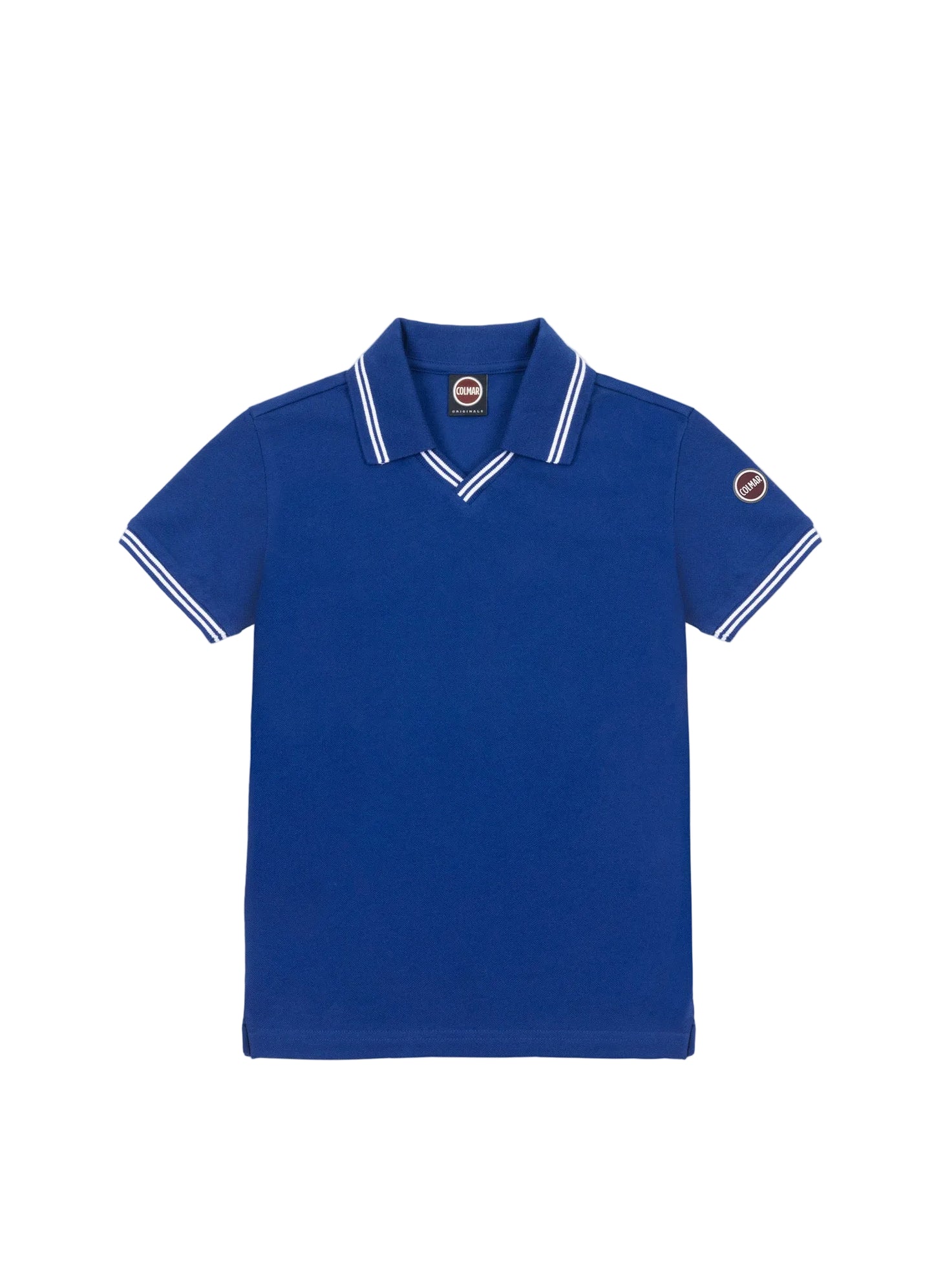 COLMAR MID BLUE STRIPE V NECK POLO T-SHIRT