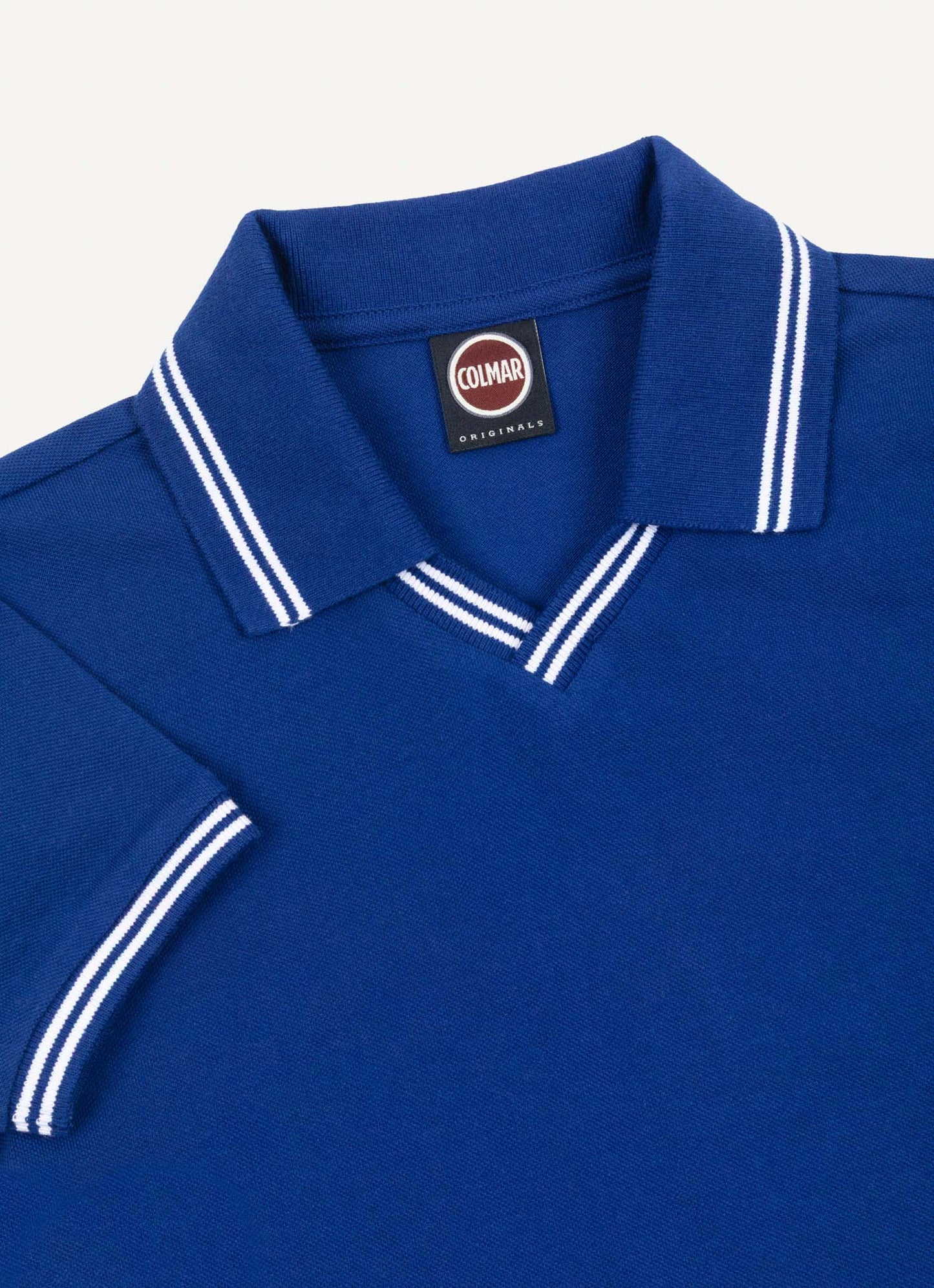 COLMAR MID BLUE STRIPE V NECK POLO T-SHIRT