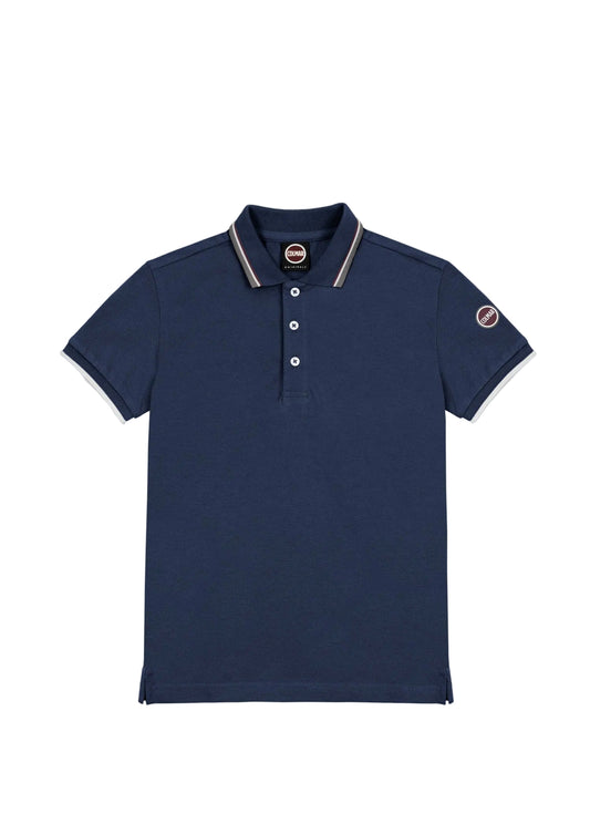 COLMAR NAVY BLUE STRIPE TRIM POLO T-SHIRT