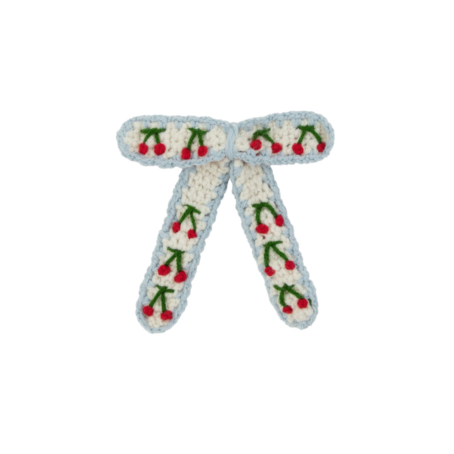 LE ENFANT BLUE CROCHET CHERRY EMBROIDERED CLIP [FINAL SALE]