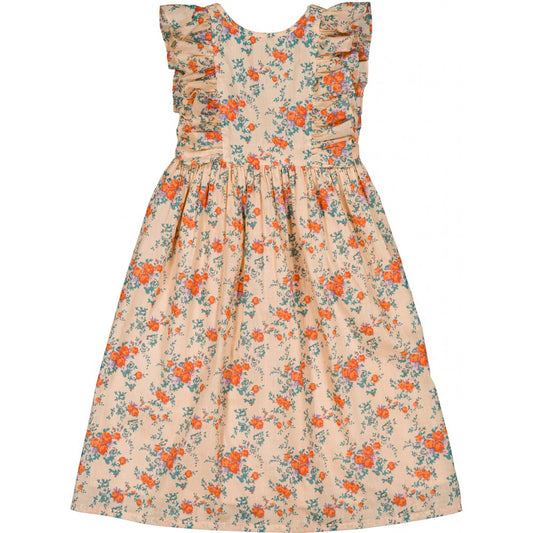 LOUIS LOUISE ORANGE FLORAL RUFFLE TRIM JUMPER