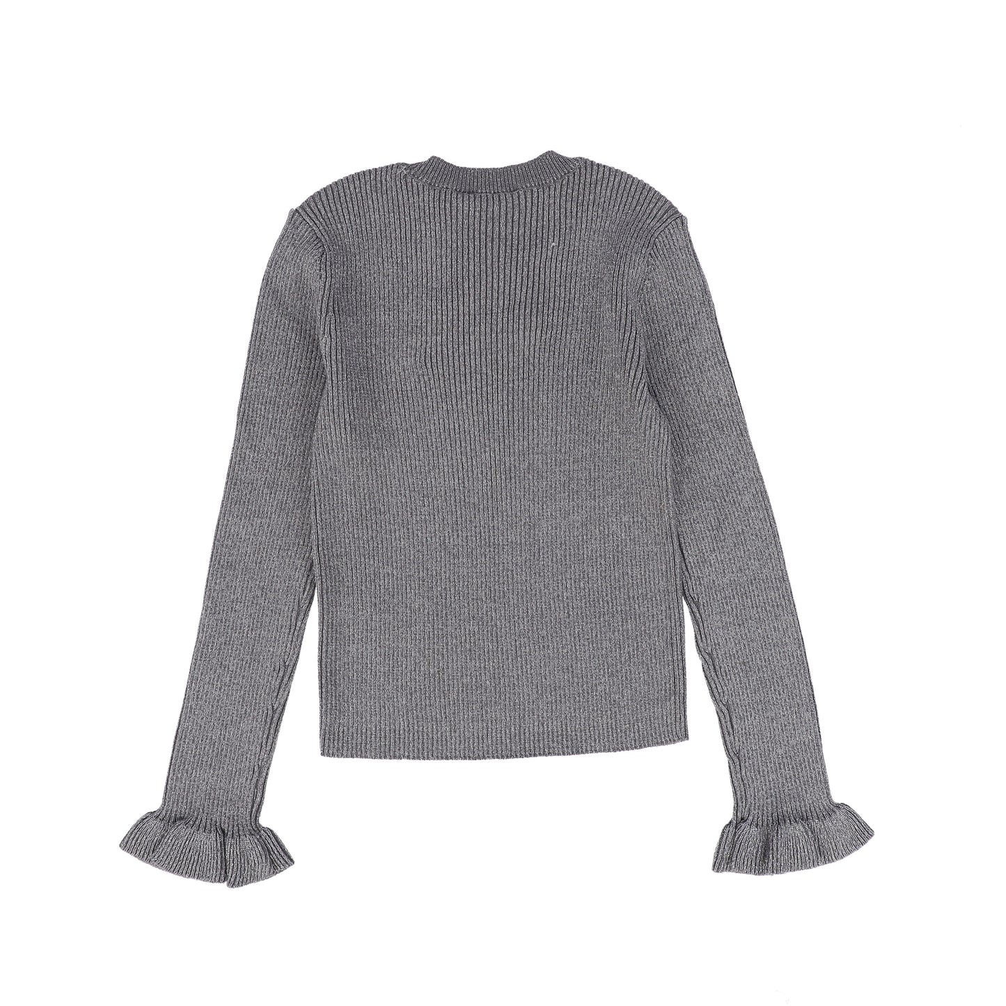 TWINSET GREY RIBBED SHIMMER SWEATER