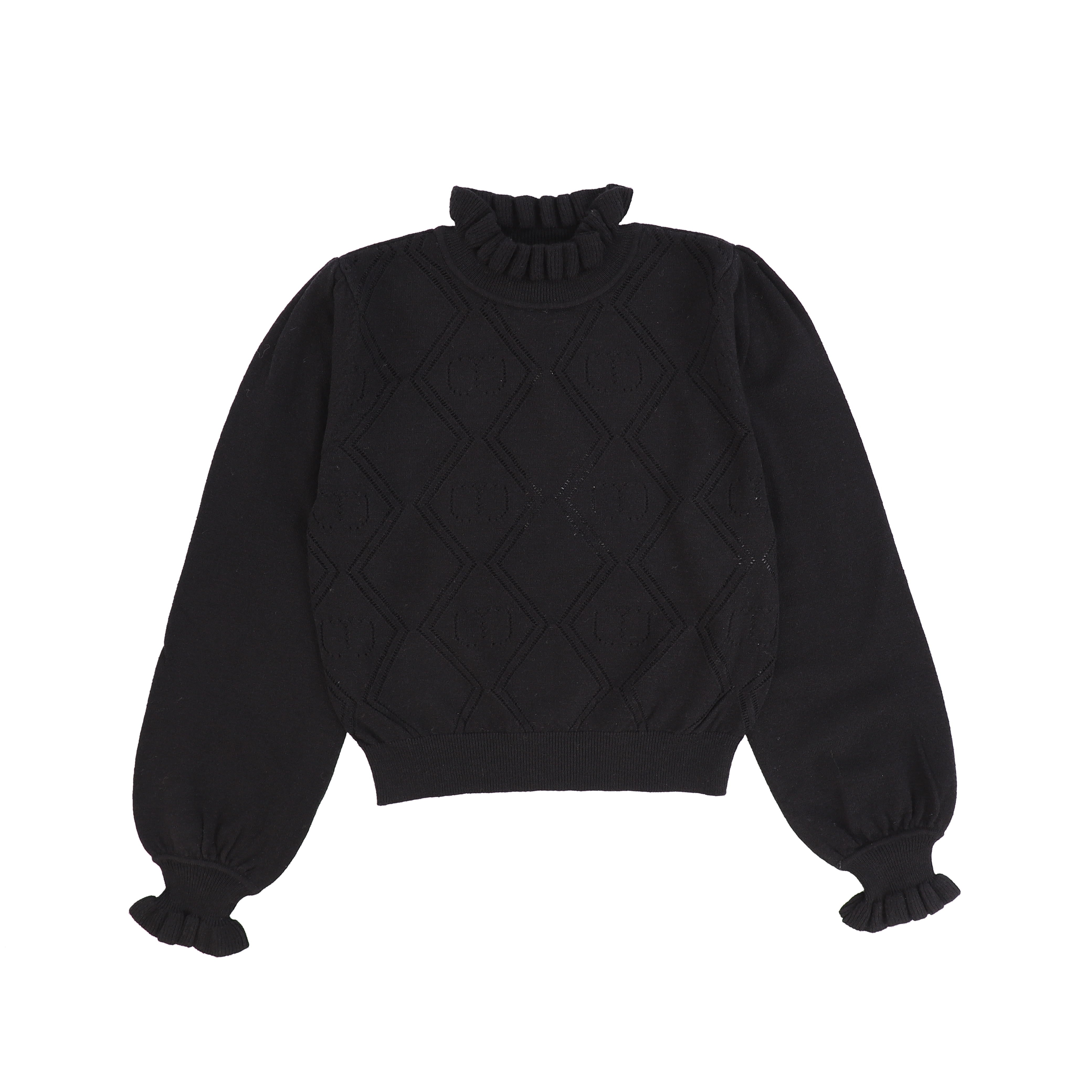 Sweater with clearance ruffle collar