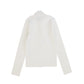 TWINSET OFF WHITE RIBBED EMBROIDERED LOGO TURTLENECK [Final Sale]