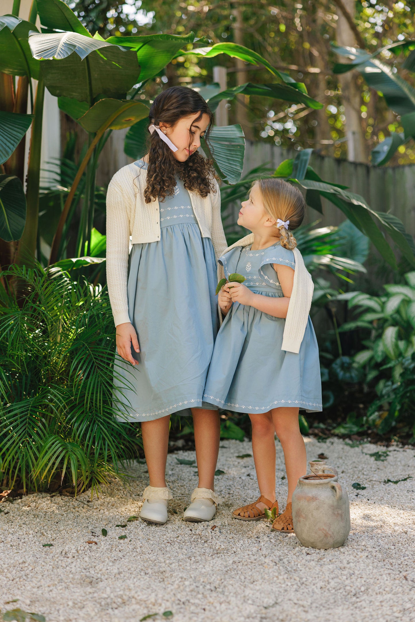 LOOMS IVORY EMBROIDERED TRIM CABLE KNIT CARDIGAN