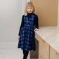 VELVETTE LABEL BLUE PLAID PINAFORE JUMPER