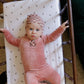 ELY'S & CO PINK VELOUR PLAID BEAR FOOTIE + BEANIE
