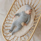 ELY'S & CO LIGHT BLUE VELOUR STRIPE FOOTIE + BEANIE