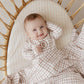 ELY'S & CO MAUVE PLAID SHEEP FOOTIE + BONNET
