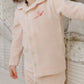 ELY'S & CO LIGHT PINK VELOUR STRIPE PAJAMA