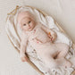 ELY'S & CO LIGHT PINK VELOUR STRIPE FOOTIE + BEANIE