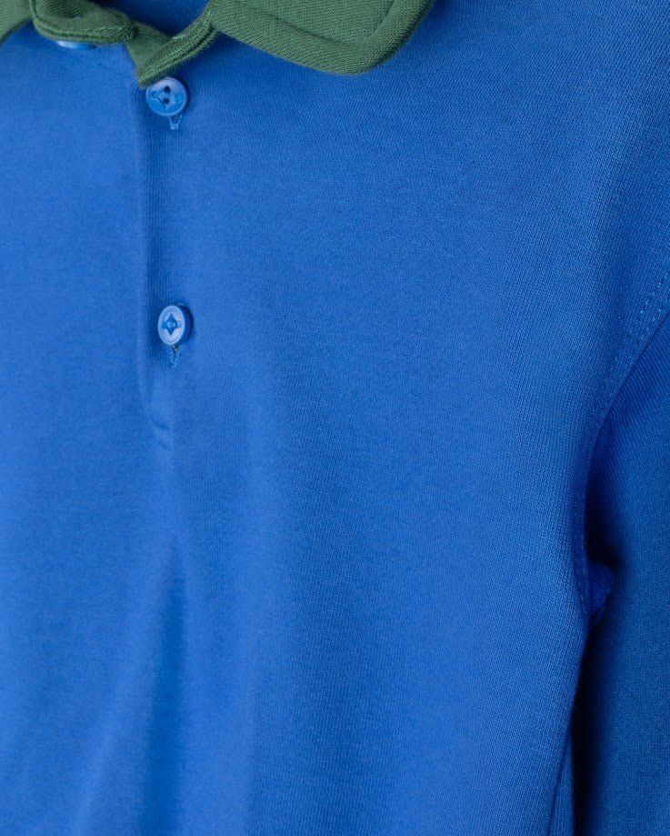 DUKE AND PORT BLUE CONTRAST COLLAR POLO