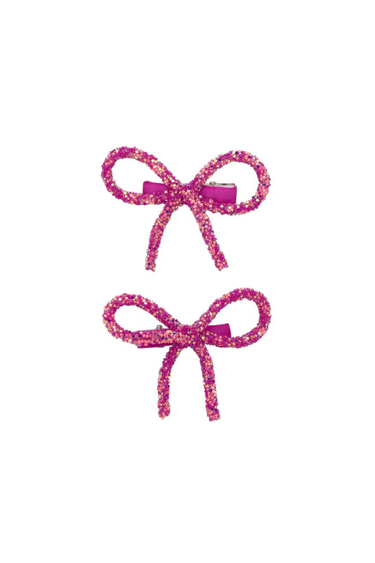 PROJECT 6 PINK GLITTER BOW CLIP [Final Sale]