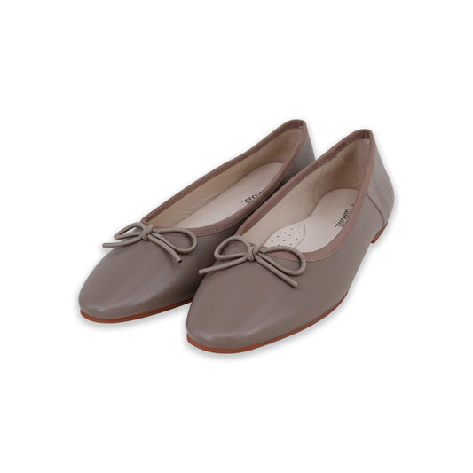 CAMILLE TAUPE LEATHER BALLET FLAT