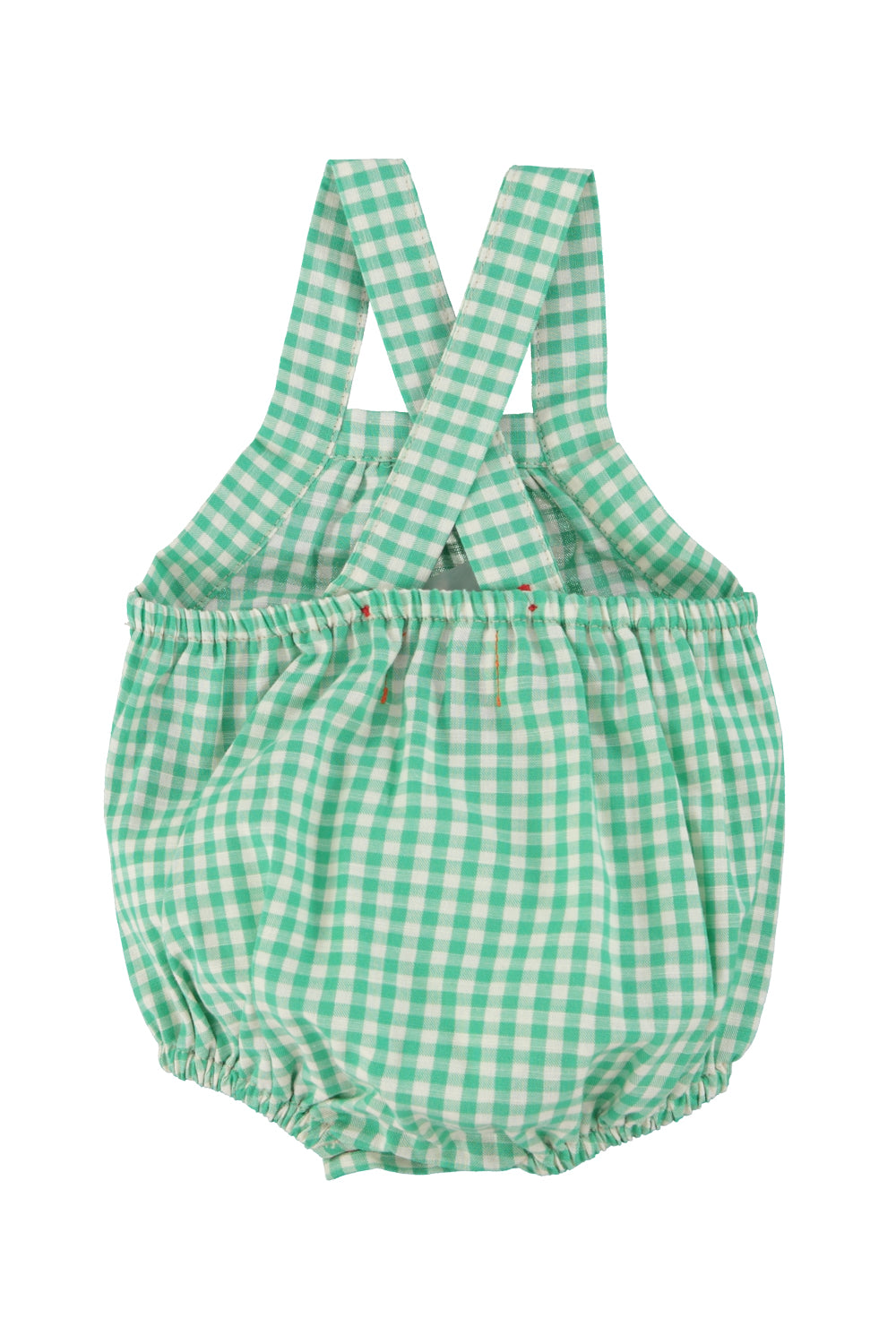 PIUPIUCHICK GREEN CHECKED ROMPER