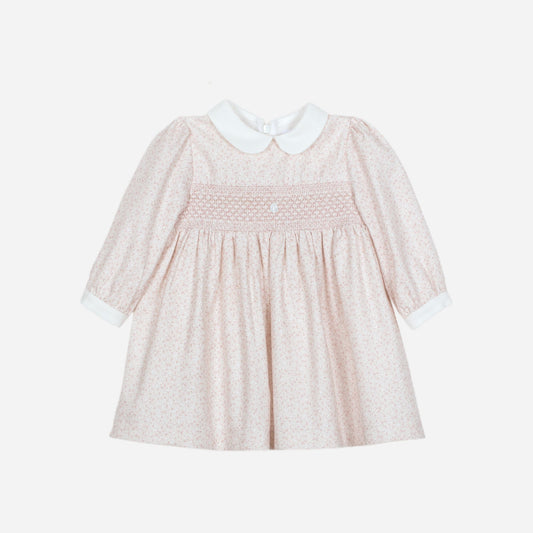 PATACHOU PALE PINK FLORAL SMOCK DRESS