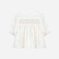 PATACHOU WHITE FLORAL RUFFLE COLLAR DRESS