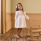 PATACHOU WHITE FLORAL RUFFLE COLLAR DRESS