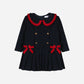 PATACHOU NAVY/RED RIBBON PLEAT DRESS