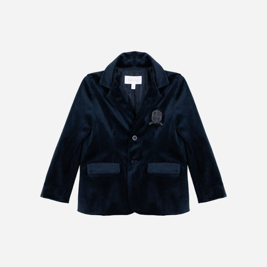 PATACHOU NAVY VELVET POCKET BLAZER