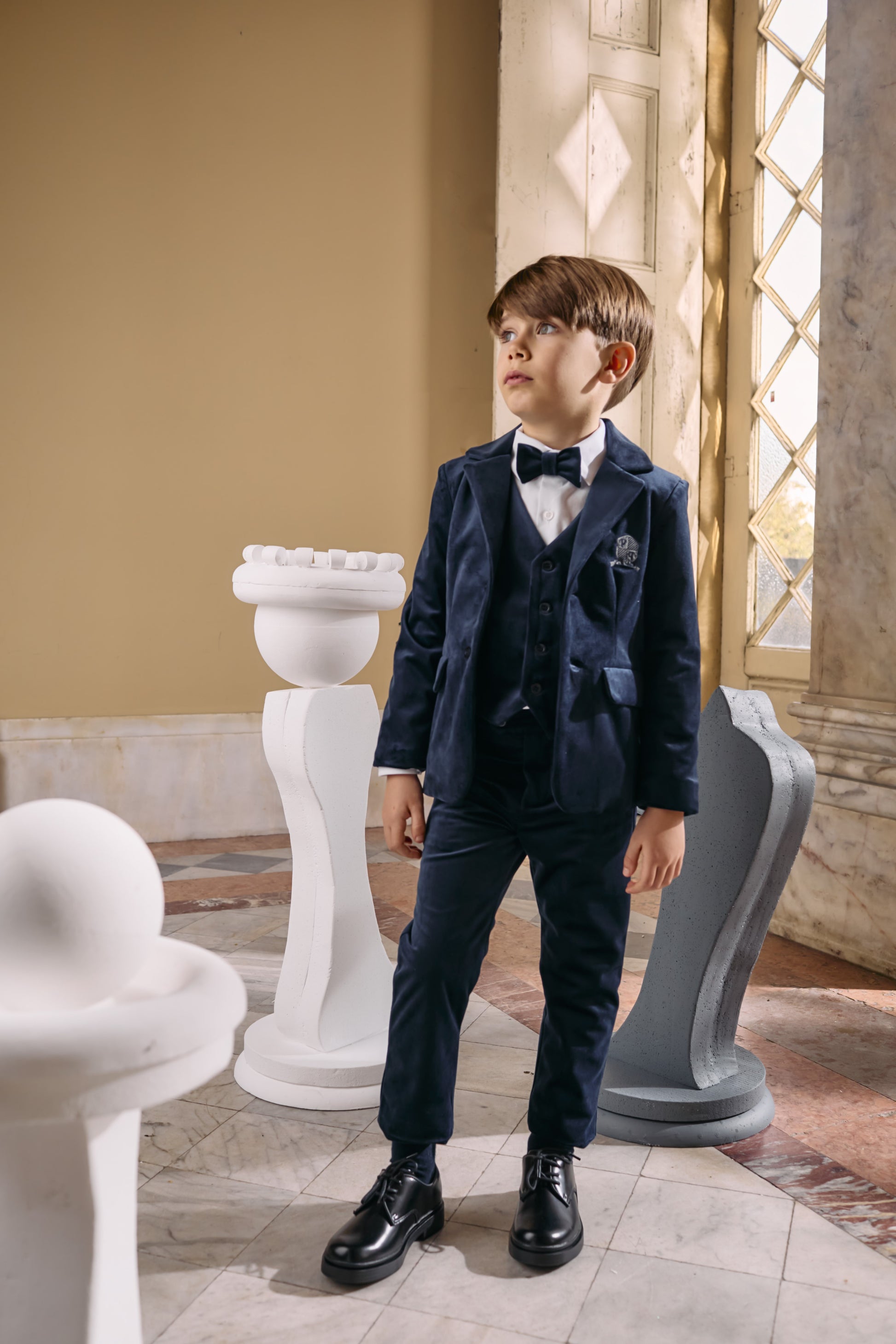 PATACHOU NAVY VELVET POCKET BLAZER – Luibelle