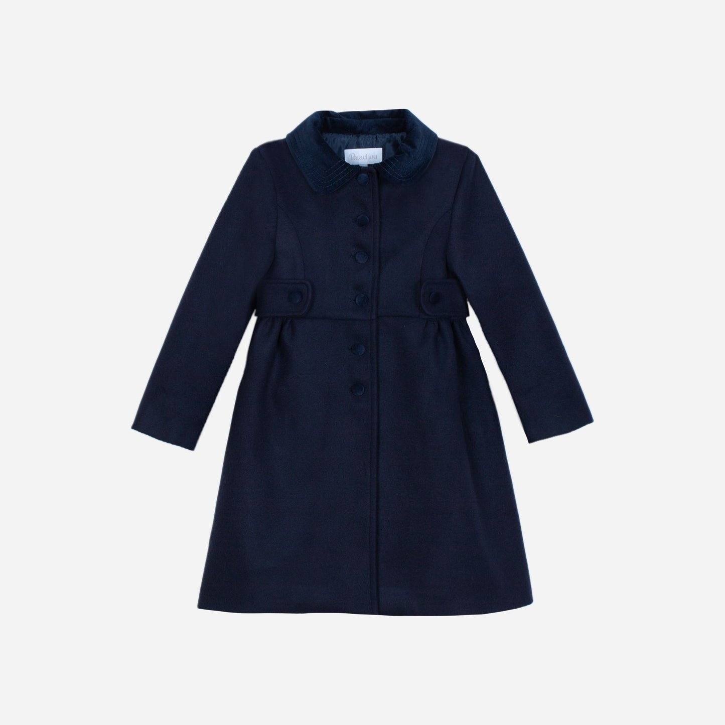 PATACHOU NAVY WOOL BUTTON COAT