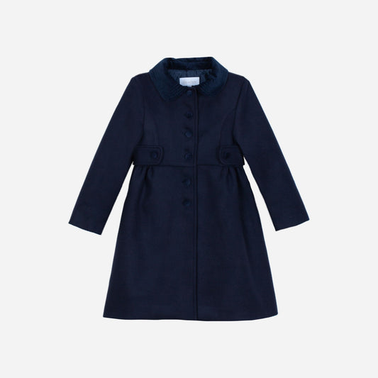 PATACHOU NAVY WOOL BUTTON COAT