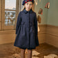 PATACHOU NAVY WOOL BUTTON COAT