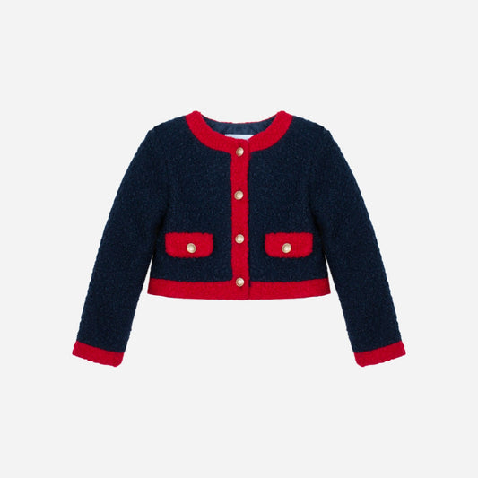 PATACHOU NAVY/RED SHERPA JACKET