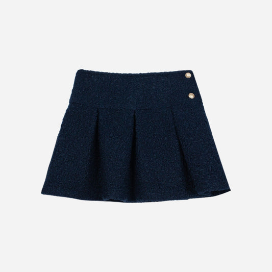 PATACHOU NAVY SHERPA PLEAT SKIRT