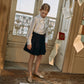 PATACHOU NAVY SHERPA PLEAT SKIRT